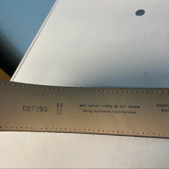 ALAIN MANOUKIAN Sz 80/32 Split  Leather Belt Made in France 1.25” wide - Picture 4 of 7